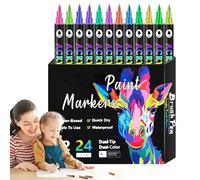 Generisch Marqueurs double face à colorier - 16,5 x 0,88 cm - Lot de stylos pour art - Marqueurs artistiques pour adultes et - Pour Halloween, dessin, croquis