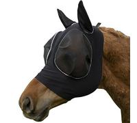 Generisch Masque anti-mouches pour cheval avec protection des oreilles - Protection solaire - Conduite calme - Élasticité en cas de charge des mouches (A, 24 x 24 cm)