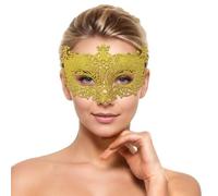 Generisch Masque de carnaval rétro pour femme - Accessoire de jazz - Costume de fête - Décoration élégante - Demi-visage - Élégante performance - Costume de carnaval - Danse - Boîte de nuit - Club de