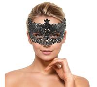 Generisch Masque de carnaval rétro pour femme - Accessoire de jazz - Costume de fête - Décoration élégante - Demi-visage - Élégante performance - Costume de carnaval - Danse - Boîte de nuit - Club de