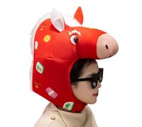 Generisch Masque de cheval - 30 x 35 cm - Accessoire de tête de fête 2026 - Nouvel An chinois - Carnaval - Costume de fête d'anniversaire - Costume de fête d'anniversaire - Costume adulte femme enfant