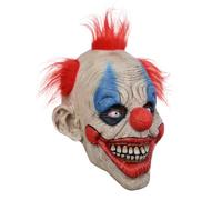 Generisch Masque de clown d'Halloween en latex avec poils barbelés rouges, 28 x 25 x 23 cm Masque d'Halloween, masque de clown, protection du visage de clown, effrayant réaliste pour fête d'Halloween
