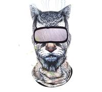 Generisch Masque intégral pour le visage d'animal, masque intégral avec oreilles, motif tridimensionnel, chapeau d'Halloween pour festivals de musique