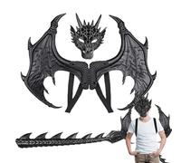 Generisch Masque mythique Dragon Wing Tail - Kit de cosplay légendaire | Ailes mystiques Emberglow - Serpentines violentes - Couverture du visage - Ensemble queue de feu pour - Fête de Noël