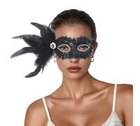 Generisch Masque vénitien en dentelle avec papillons pour femme - Masque de mascarade - Métallique - Vintage - Carnaval - Fête - Bal de fin d'année