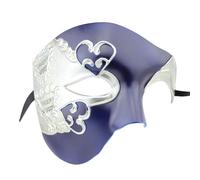 Generisch Masque vénitien masculin féminin tête plate demi-visage carnaval cosplay (bleu, taille unique)