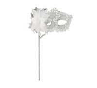 Generisch Masque vénitien pour femme - Décoré de paillettes - Masque à plumes - Design semi-couvrant - Confortable - Plumes - Masque de danse pour les bals costumés, les événements sur scène et les