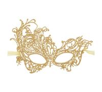Generisch Masque vénitien pour femme - Maquillage - Danse - Protection du visage peinte avec de la poudre d'or - Demi-visage - Carnaval - Fête - Protection du visage, kaki, taille unique
