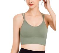Generisch Meine Bestellung Rücken für Damen, gepolsterte Riemchen-Criss-Crop-BHS für Yoga, Workout, Fitness, Low-BHS 2 B Ware, vert, M