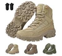 Generisch Mens Orthopedic Support Anti-Puncture Work Boots,Waterproof Hiking Boot,Lightweight Tactical Combat Boots (Khaki, Adult, Adulte, Homme, 37, Numérique, Système Taille Chaussures EU, Large)