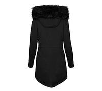 Generisch Mes commandes Poche zippée à capuche Plus velours épais Manteau pour femme Noir duvet, Noir , M