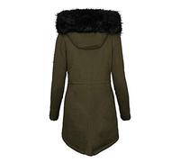 Generisch Mes commandes Poche zippée à capuche Plus velours épais pour femme Manteau noir duvet, Vert armée., XL