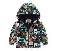 Generisch Mes vestes décontractées imprimées à capuche vêtements d'extérieur à fermeture éclair manteaux à manches longues coupe-vent à capuche femmes, Blanc., 3-4 ans
