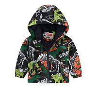 Generisch Mes vestes décontractées imprimées à capuche vêtements d'extérieur à fermeture éclair manteaux à manches longues coupe-vent à capuche femmes, Orange, 2-3 ans
