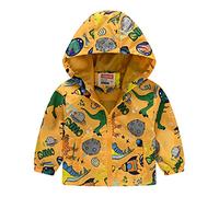 Generisch Mes vestes décontractées imprimées à capuche vêtements d'extérieur à fermeture éclair manteaux à manches longues coupe-vent à capuche femmes, jaune, 4-5 ans