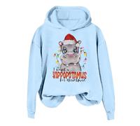 Generisch Mesdame, je veux faire un hippopotame avec un sweat à capuche., bleu ciel, XXL