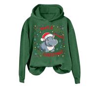 Generisch Mesdame, je veux faire un hippopotame avec un sweat à capuche., Vert foncé., S