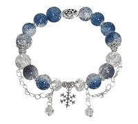 Generisch Message 8 Classique Bracelet Messages Bijoux Snowflakes Pendant Beaded Bracelets For Bleu Largeur En Hommes Anneaux (Blue, One Size)