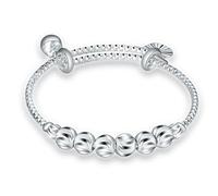 Generisch Message Argenté Naturelle Anneaux Rotating Bead Bracelet Adjustable Jewelry Valentine's Day For Occasions En Mm Naturelle Mm Choix Anneaux