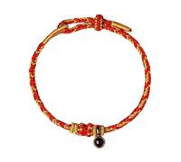 Generisch Message Couple Messages Bracelet Anneaux Ankle Rope With Eight Buddha Charms Birth Year Jewelry Jonc En Naturelle Rhodonite Bijoux (Red, 26)