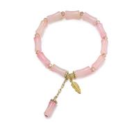 Generisch Messages 8 Bracelet Acier Couleurs Anneaux Blue And White Bracelet For Women Jade Bead Bracelet For Husband Wife Grandfather Mother Daugh Bracelet Perles Plaqué Noir Anneaux (Pink, A)