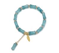 Generisch Messages 8 Bracelet Acier Couleurs Anneaux Blue And White Bracelet For Women Jade Bead Bracelet For Husband Wife Grandfather Mother Daugh Bracelet Perles Plaqué Noir Anneaux (Blue, A)