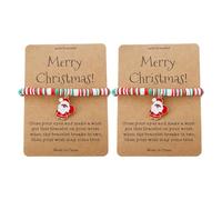 Generisch Messages Amoureux Argent Rose Bijoux Cute Santa Soft Ceramic Bead Bracelet Petite Couleurs Naturelle Bleu Hommes Anneaux (E, One Size)
