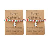 Generisch Messages Amoureux Argent Rose Bijoux Cute Santa Soft Ceramic Bead Bracelet Petite Couleurs Naturelle Bleu Hommes Anneaux (F, One Size)