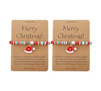 Generisch Messages Amoureux Argent Rose Bijoux Cute Santa Soft Ceramic Bead Bracelet Petite Couleurs Naturelle Bleu Hommes Anneaux (D, One Size)