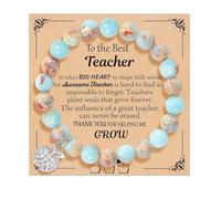 Generisch Messages Message Pierres Acier Bracelet des enseignants exprimant leur gratitude Mm Hommes Bijoux Naturelle Anneaux (H, One Size)