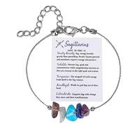 Generisch Messages Plusieurs Naturelle Classique Bracelet Couleurs Anneaux Sagittaire Cadeaux Bracelet de cheville Cadeau du zodiaque naturelle Breloques Couple Bijoux (F, One Size)