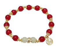 Generisch Messages Rose Bracelet Bracelet Message Bracelet Jade Charm Beaded Bracelets Jewelry New Year For Women Jonc Couple Phrases Ensembles Anneaux (Red, One Size)