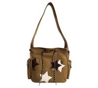Generisch Mignon Kawaii Star Canvas Messenger Bag Mignon Sacs à Bandoulière de Voyage Sacs à Bandoulière pour Femmes Accessoires d'équitation Sacs pour Femmes Sacs, café, Taille unique