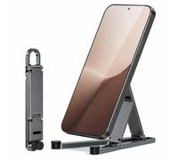 Generisch Mini Aluminum Phone Stand Keychain Foldable Desktop Holder, New Desktop Aluminum Alloy Keychain Phone Holder, Keychain Foldable Mini Phone Stand ，Grey