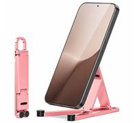 Generisch Mini Aluminum Phone Stand Keychain Foldable Desktop Holder, New Desktop Aluminum Alloy Keychain Phone Holder, Keychain Foldable Mini Phone Stand ，Pink