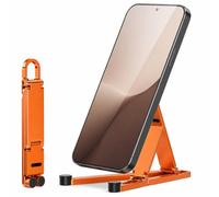 Generisch Mini Aluminum Phone Stand Keychain Foldable Desktop Holder, New Desktop Aluminum Alloy Keychain Phone Holder, Keychain Foldable Mini Phone Stand ，Orange