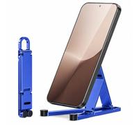 Generisch Mini Aluminum Phone Stand Keychain Foldable Desktop Holder, New Desktop Aluminum Alloy Keychain Phone Holder, Keychain Foldable Mini Phone Stand ，Blue