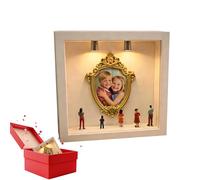 Generisch Mini boîte de musée DIY | Avec cadre miniature doré et figurines comme souvenirs | Kit d'exposition pour la présentation de figurines miniatures, pour les vacances, les célébrations festives