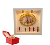 Generisch Mini boîte de silhouette de musée DIY - Cadeau photo avec cadre doré pour photos de famille - Mini vitrine DIY pour la décoration, la Saint-Valentin, les vacances, un anniversaire, Noël