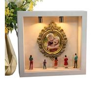 Generisch Mini boîte de silhouette de musée DIY | Cadeau photo avec cadre doré pour photos de famille, vitrine de présentation de souvenirs de famille, pour la Saint-Valentin, les vacances, un