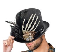 Generisch Mini chapeau gothique Steampunk - Accessoires métalliques Steampunk Cosplay Chapeau | Avec chapeau de costume d'Halloween léger Cosplay Masquerade | Costume méchant adulte unisexe noir pour