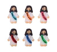 Generisch Mini figurine Jésus en résine - Design original - Figurine religieuse en caoutchouc « Love You » - Jouet pour enfants - École du dimanche et cadeaux de baptême - Mini décoration chrétienne