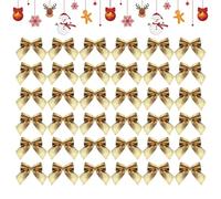 Generisch Mini nœuds cadeaux - Ornement de Noël, rubans de 5 x 5 cm pour emballage de cadeaux, embellishments en tissu avec aspect cheerful appel, nœuds et rubans, décorations pour manteau, feu et