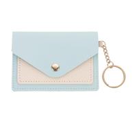 Generisch Mini portefeuille en cuir pour femme | Porte-cartes compact | Chook 11 x 7,8 cm Impression claire avec trousseau de clés | PU Lumière élégante clé pour écouteurs, bleu, voir description