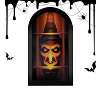 Generisch Miroir hologramme de sorcière - Miroir effrayant avec hologramme de sorcières - Décoration pour Halloween, fête, salle de bain, salon, cuisine, école, bureau, dortoir