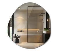 Generisch Miroir Moderne et Unique 86,2x86,9 cm Minimaliste Suspension Asymétrique sans Cadre Idéal pour Décoration Murale Décoratif pour Salle de Bain Miroir Mural Forme Organique Scandinave