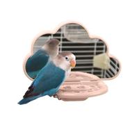 Generisch Miroir pour perruche - Jouet miroir avec espace de repos - Accessoire d'emploi pour oiseaux d'ornement, support de perroquet, volière, nichoir