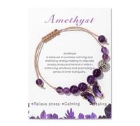 Generisch Mitgebsel Armband Armband Schmuck Naturstein Armband Amethyst Blau Türkis Armband Handgewebtes Schmetterling Anhänger Armband Armband Uhr Kinder Junge, Einheitsgröße, Cristal artificiel, Pas