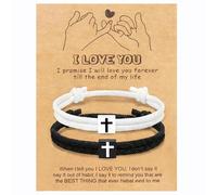 Generisch Mm Naturelle Homme Bijoux avec pendentif noir et blanc - Accessoire de pour le quotidien Inoxydable Homme Connecté En Plusieurs Anneaux (A, A)