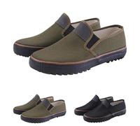 Generisch Mocassins à plateforme unisexe en toile pour homme et femme - Chaussures basses - Mains libres - Confortables et légers - Antidérapantes - Semelles plates et douces, Noir , 36 EU